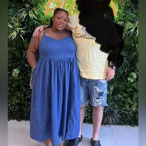 Old Navy Blue Sleeveless Maxi Dress 2X